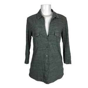 James Perse Shirt Size 1 Long Sleeve V Neck Blouse